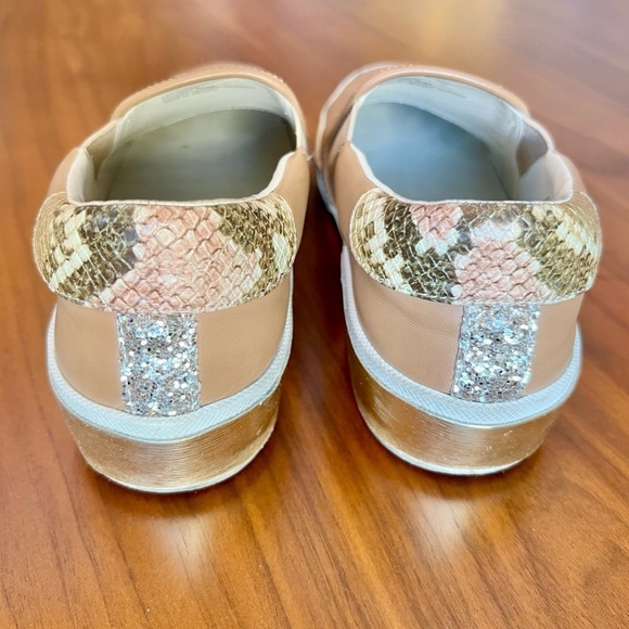 Dolce Vita Zaylor Nude Color Slip On, Metallic and Snake Skin Accent, Size 7.5 - Picture 3 of 7